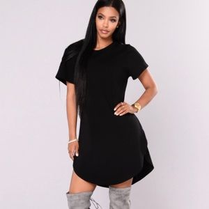 Fashion Nova Black Stretchy Tunic Dress
